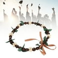 thumbnail image 1 of Kukui Nuts Lei Necklace, 32 Inch Resin Shells Artificial Leaves Adjustable Length Hawaiian Kukui Nut Leis Fashionable Look Luck Symbolization Hawaiian Necklace for Graduation Gift, 1 of 7