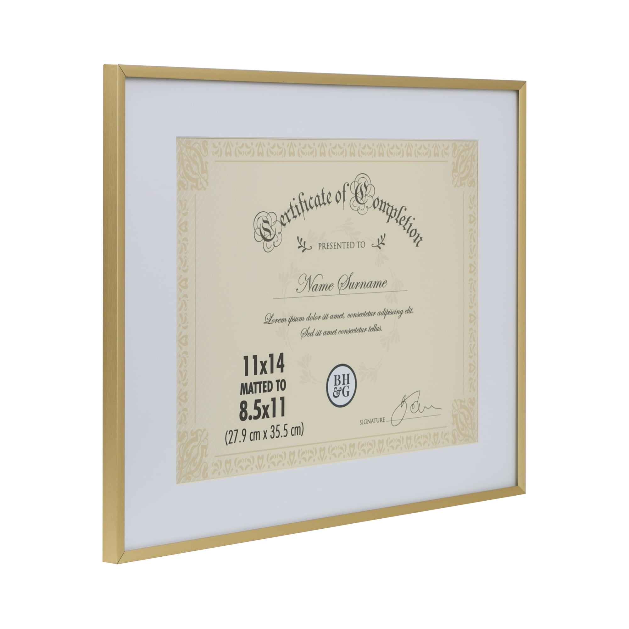Better Homes & Gardens – 8.5x11 Picture Frame – Gold Document Frame Wall Photo Frame