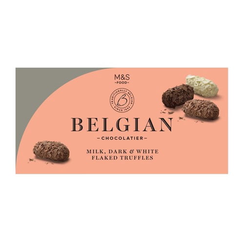 M&S Belgian Milk, Dark & White Chocolate Truffles 200g, British Import (Pack of 6)