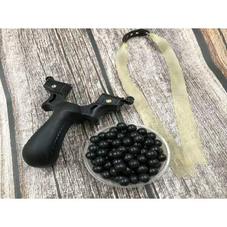 QUTETN Outdoor Slingshot 1 Slingshot 1 Big Power Rubber Band 100 Clay Balls High Precision Child Strong Precision Big Power Traditional Frame New High Elasticity Sniper Hunting Shooting F