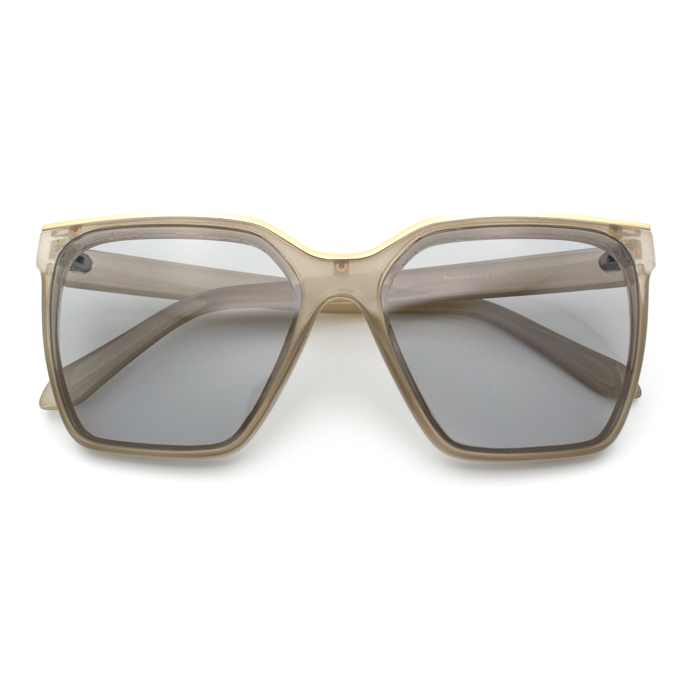 Jessica Simpson Clear Frame Sunglasses (RX) with Brown Tinted Lenses Jessica Simpson Translucent Smoke Sunglasses Silver Accent  main image 2