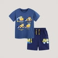 thumbnail image 2 of Toddler Boy Outfits Fashion Leisure Summer Outfit Casual Crew Neck T Shirt Shorts Baby Boy Summer Clothes Blue 2 -3, 2 of 7