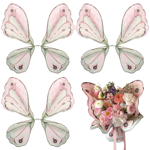 20PCS Butterfly Bouquet Wrapping Paper Wing Shaped Flower Wrapping Papers Floral Wraps Packaging Florist Supplies Valentine's Day Wedding