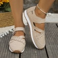 thumbnail image 6 of Womens Casual Sandals Women's Fashion Casual Spring And Summer Comfortable Solid Color Baotou Hollow Breathable Thick-Soled Sandals Beige, 6 of 9