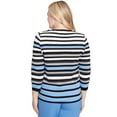 thumbnail image 2 of Alfred Dunner Womens Petite Textured Stripe Sweater With Necklace, 2 of 4