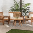 thumbnail image 2 of 4-Piece Solid Acacia Wood Conversation Set in Brown, 2 of 6