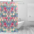 thumbnail image 2 of Coolnut Mermaid Scales Bath Shower Curtain Liners 72x72in Polyester Waterproof Bath Curtains with Hooks, 2 of 6