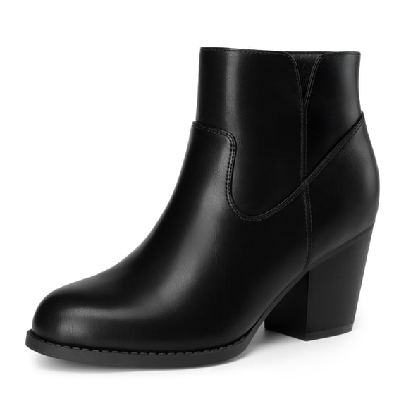 Athlefit Women's Ankle Boots High Heel Short Booties with Side Zipper