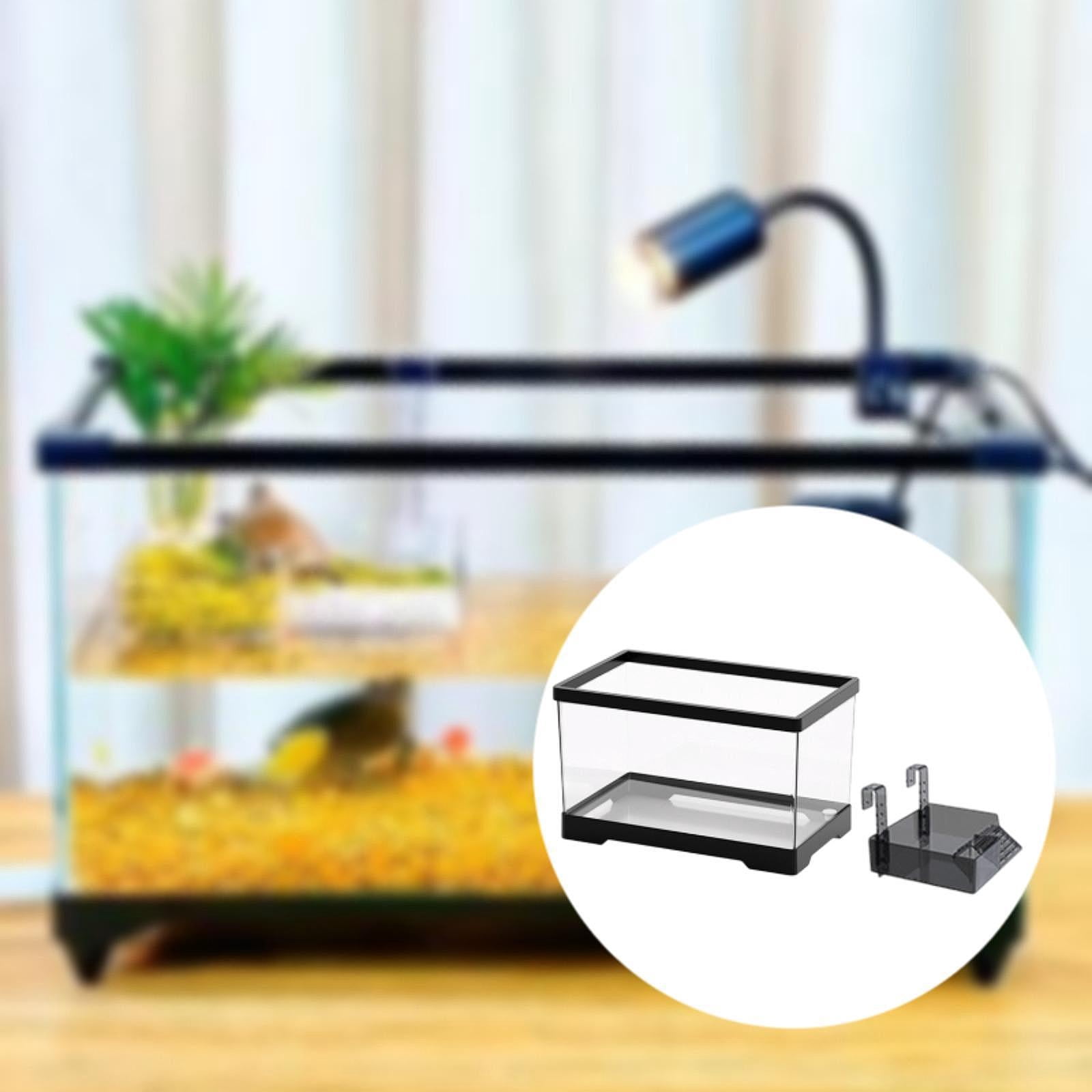 Serenable Turtle Tank Aquarium Hideout Hatching Area Feeding Box with Basking M with Black