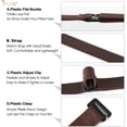 thumbnail image 4 of Women No Show Stretch Belt Invisible Elastic Web Strap Belt with Flat Buckle for Jeans Pants Dresses, 4 of 7
