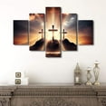 thumbnail image 2 of TISHIRON 5PCS Framed Christian Theme Canvas Wall Art Set,50"x24" Jesus Three Cross Wall Canvas Art Decor, 2 of 7