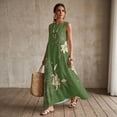 thumbnail image 3 of Xixirimido Lily Flower Green Print Women Maxi Dresses Casual Summer Dresses Tank Long Flowy Sleeveless Sundresses with Pockets Beach Vacation Outfits, XX-Large, 3 of 7