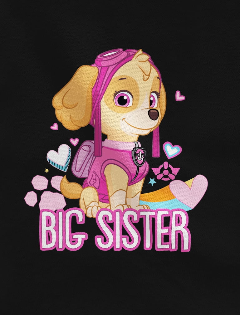 Big Sister Shirt Official Paw Patrol Skye Toddler Kids Girls Long Sleeve  Shirt 4T Black