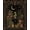 Black, Pattern 4, variant on Design&I 8'x10' Washable Area Rug Snag-Free Black Gold Celestial Garden and Floral Motifs Elegant Scrollwork with Starry Night for Dining Room, Large Office, Lounge