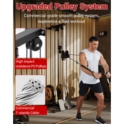 JoanKaren Cable Crossover Machine, Wall Mount LAT Pull Down Machine with 19 Positions Dual Pulley System,Home Gym Station