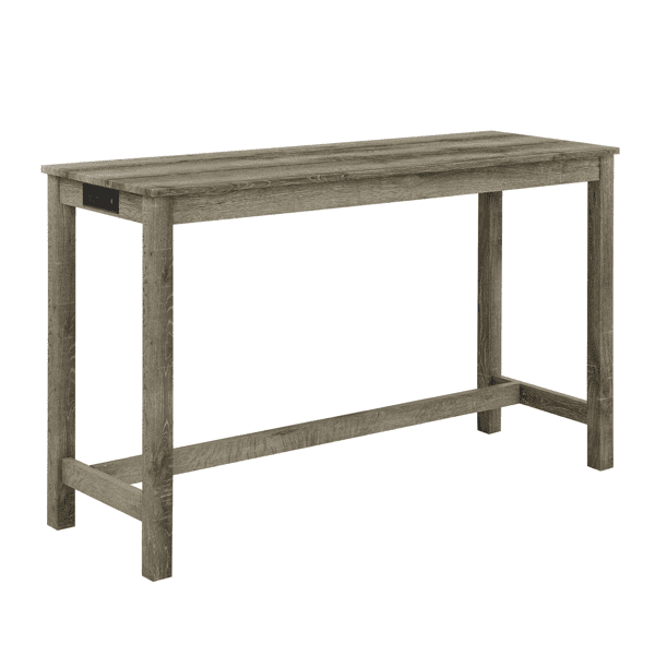 59 Inch Bar Table, Dining Table, Sofa Table with Power Outlet, 3 Upholstered Stools, 4 Piece Bar Table and Chair Set for Living Room, Dining Room, Kitchen