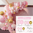thumbnail image 1 of Kit de arco de guirnalda de globos Retro Rosa marfil blanco para fiesta de cumpleaños, boda, Baby Shower, decoraciones, suministros para fiestas, 1 of 7