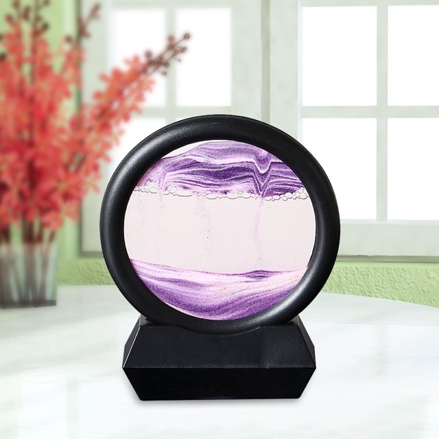 Adorno de arena móvil para decoración de arena movediza redonda de 5 pulgadas para sala de estar (púrpura) Ehuebsd Libre de BPA