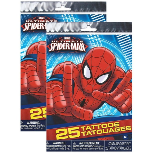 SpiderMan 25 Temporary Tattoos, Spiderman temporary tattoos Hero