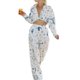 thumbnail image 1 of SAYOO - Conjuntos informales de 2 piezas para mujer, camisa de manga larga con botones, pantalones largos de cintura alta, ropa de salón, trajes de calle SAYOO Casual, 1 of 9