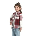 thumbnail image 6 of Toddler Baby Boys Girls Plaid Flannel Shirt Long Sleeve Button Down Jacket Kids Fall Shacket Coat Tops, 6 of 7