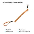 thumbnail image 3 of Uxcell 6.6ft Fishing Lanyard Coiled Ropes Retractable with Metal Clip Keychain Orange 2 Pack, 3 of 6
