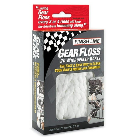 Gear Floss Microfiber Cleaning Rope (Pack of 20 microfiber ropes), The ultimate detailing tool! Perfect for cleaning your rear cassette, front chain rings,.., By Finish
