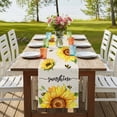 thumbnail image 4 of Sunflowers 90 Inch Table Runner, Farmhouse Bees Vintage Sunshine Summer Farmhouse Dresser Scarf Cotton & Linen Tablerunner for Dining/Kitchen Island/Holiday Party Décor 13" x 90", 4 of 9