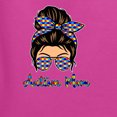 thumbnail image 2 of Autism Awareness Mom Life Messy Hair Bun | Cool Support Neon Print Bandana Mother's Day Womens Graphic Long Sleeve T-Shirt, Fuschia, XX-Large, 2 of 5