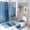 Blue, variant on Bath Curtains Shower Set, Marble Pattern Printed on Bathroom Shower Curtain and Rug Set, Great for Master Bath Beach House Modern Home, 72 x 72 inches