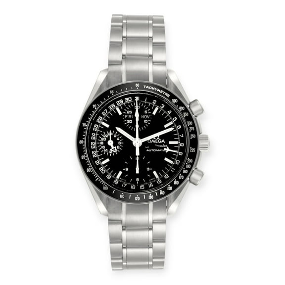 Pre-Owned Omega Speedmaster Day-Date 3520.50.00 Black Dial Steel Mens Watch