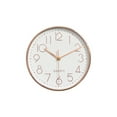 thumbnail image 1 of Bewildely Reloj de pared de cristal de alta definición, relojes colgantes que no hacen tictac, reloj con pilas, reloj redondo, decoración del Decoración del hogar Oro rosa, 1 of 6