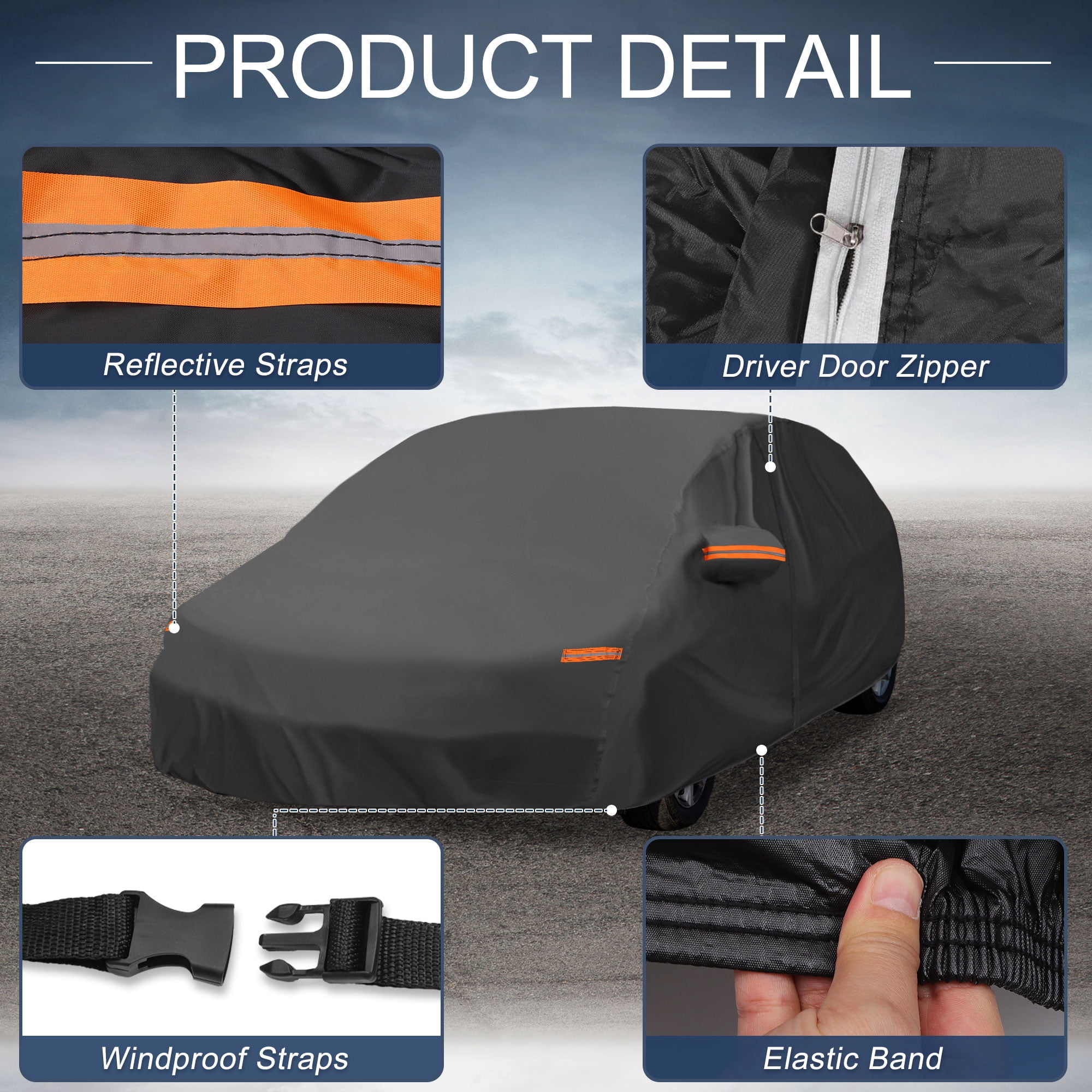Unique Bargains Aluminum Car Cover for Subaru Legacy Wagon 192.91"x72.83"x53.15"