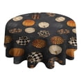 thumbnail image 4 of Patterned Pumpkins Halloween Pattern Round Tablecloth 60"x60",Wrinkle Wipeable Table Cloth for Kitchen Dining Room Picnic Patio Party, 4 of 6