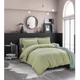 thumbnail image 2 of 1500 Series Deep Pocket Wrinkle Free 3 pc Duvet Cover Set with Pillow Shams , Full/Queen - Green, 2 of 5