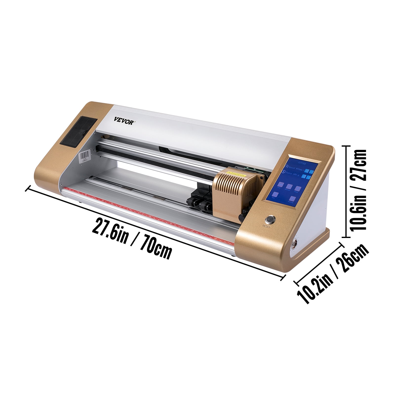 VEVORbrand Vinyl Cutter Machine, 18 in / 450 mm Max Paper Feed Cutting Plotter, Automatic Camera Contour Cutting LCD Screen Printer w/Stand Adjustable Force and Speed for Sign Making Plotter Cutter