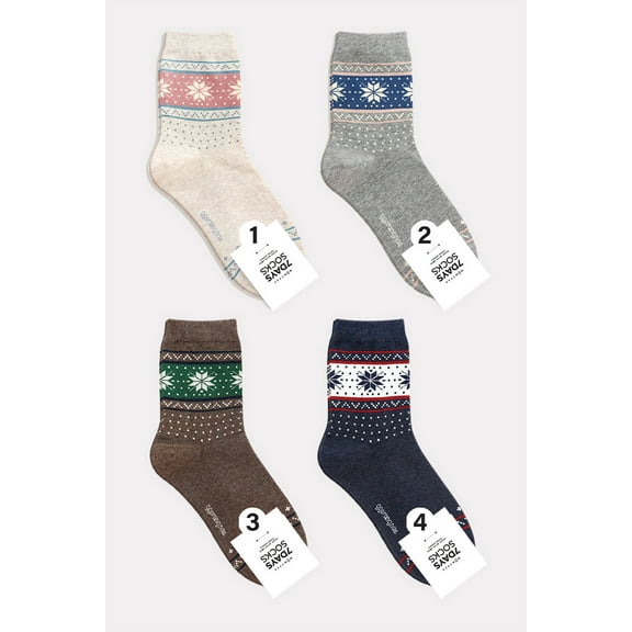 Women's Crew Snowing Socks - 4 Pair Set