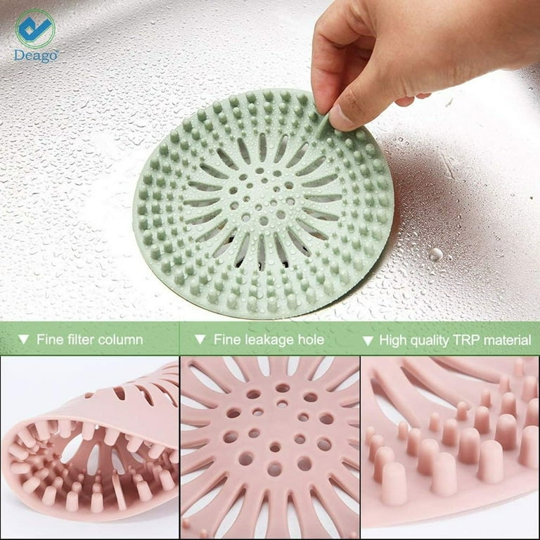 Hair Catcher Silicone Hair Stopper Shower Drain Covers Suit for Bathroom  Bathtub