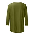 thumbnail image 4 of Patlollav Christmas Tops for Women,Ladies Blouse 3/4 Sleeve Round Neck Casual Tops Gift, 4 of 6