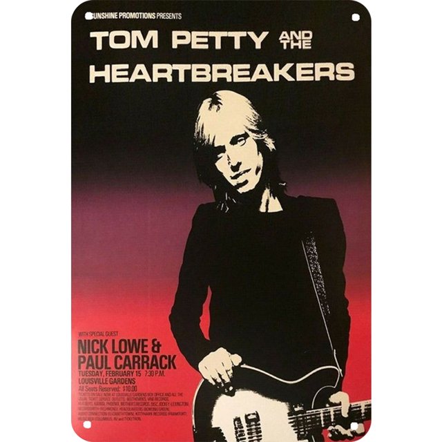 Placa de metal Vintage Wdftyju Tom Petty decoración de bar para el hogar 20x30cm