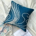 thumbnail image 5 of The HomeCentric Decorative Pillow Covers, Pack of 2, 22x22 inch (55x55 cm) Cushion Cover, Blue Pillow Cover, Mother Of Pearls Pillow Cover, Art Silk Square Pillow Cover, Decorative - Undersea Magic, 5 of 11