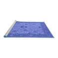thumbnail image 2 of Ahgly Company Machine Washable Indoor Square Oriental Blue Industrial Area Rugs, 6' Square, 2 of 4