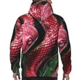 thumbnail image 7 of Rateoe Red Viper Jungle Intensity Pattern Mens Hoodie, Pullover Hooded Sweatshirt, Kangaroo Pocket Hoodie Ideal for Daily Wear, Travel and Home-XX-Large, 7 of 7