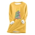 thumbnail image 2 of Meihcang Chandails en Molleton Doublés en Sherpa pour Femmes Grande Taille Graphique Arbre de Noël Col Rond Chandail en Molleton Chaud Hiver Tops de Noël, 2 of 4