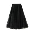 thumbnail image 3 of spring new high-waisted slim-fit black long pleated tulle skirt for women mesh two-way long pleated skirt for women-Apricot-One Size, 3 of 7