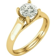 .50 Carat Round Cut Forever Brilliant Created Moissanite in Solid 14K Yellow Gold Solitaire Engagement Ring Size 7 | with Gift Box | Everyday Elegance