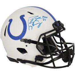 Peyton Manning Indianapolis Colts & Denver Broncos Autographed Half & Half  Riddell Speed Authentic Helmet - Signature