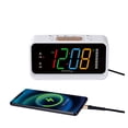 thumbnail image 1 of ZAPALA expert Radio despertador, 2 alarmas, pantalla LED gigante, radio reloj digital FM con puerto de carga USB, visualización de días, volumen ajustable y atenuador, luz nocturna, repetición para ni, 1 of 5