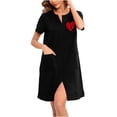 thumbnail image 4 of House Coats for Women with Zipper Short Sleeve Long Length Knit Robe 1 Pc, 4 of 7