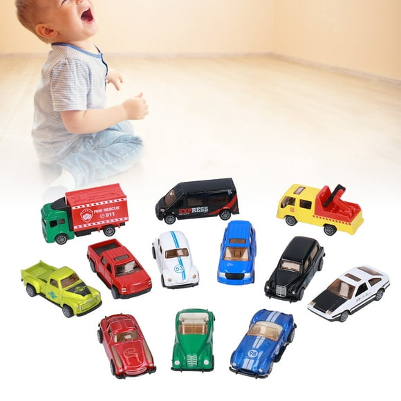 Kids Vehicle Set, Friction Powered Alloy Pull Back Car Toy Smoothing Edges for Collection for 3 + Years Old Children